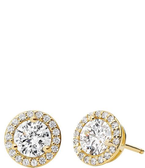 michael kors gold tone stud earrings|Michael Kors halo stud earrings.